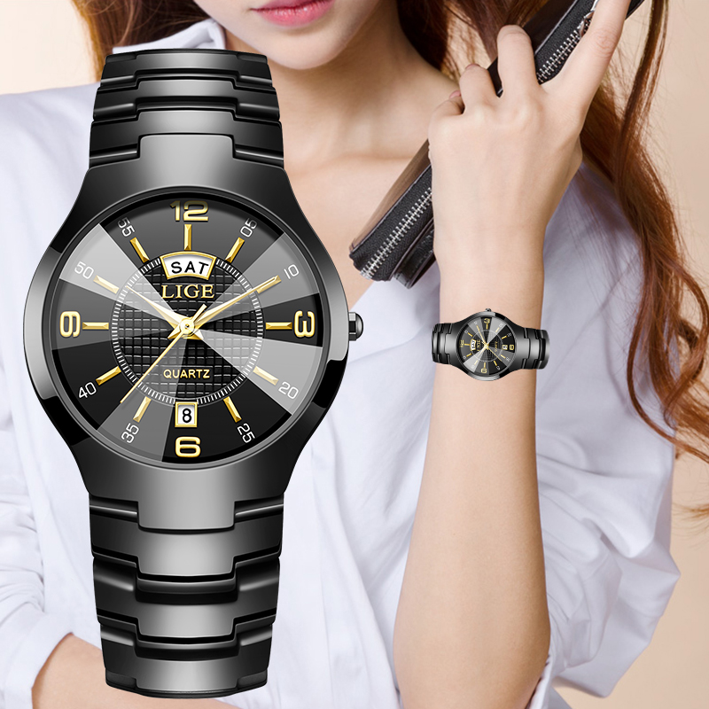 Luxury Watch & Jewellery Recensioni - LIGE ファッションエレガントな女性の腕時計高級セラミックストラップ自動日付週防水小さなダイヤルクォーツ時計女性のためのギフト