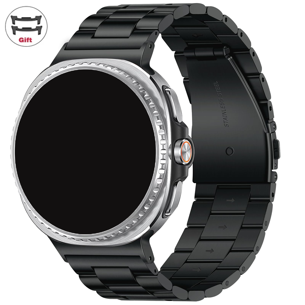 Luxury Watch Galaxy - Samsung Galaxy Watch 8 Classic 46mm用ステンレススチールバンド、高級メタル、隙間なしストラップ、Watch