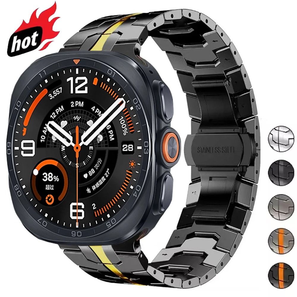 Luxury Watch Galaxy - Samsung Galaxy Watch Ultra 2/1 47mm用ステンレススチールストラップ、高級感のある隙間のないメタル製ウォッチバンド、Galaxy