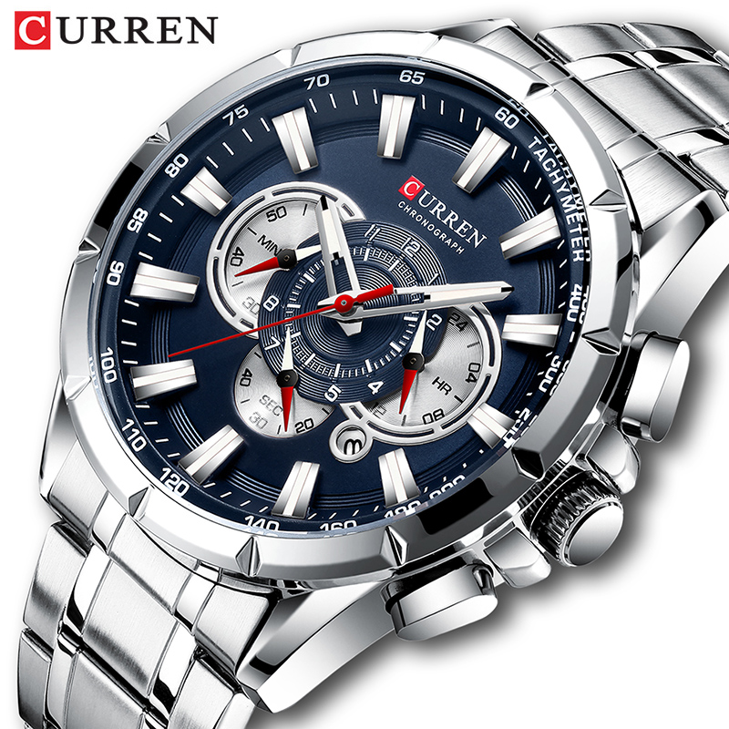 Luxury Watch Mockup - カレン-男性用腕時計,防水,ミリタリー,ステンレススチール,高級ブランド,8363