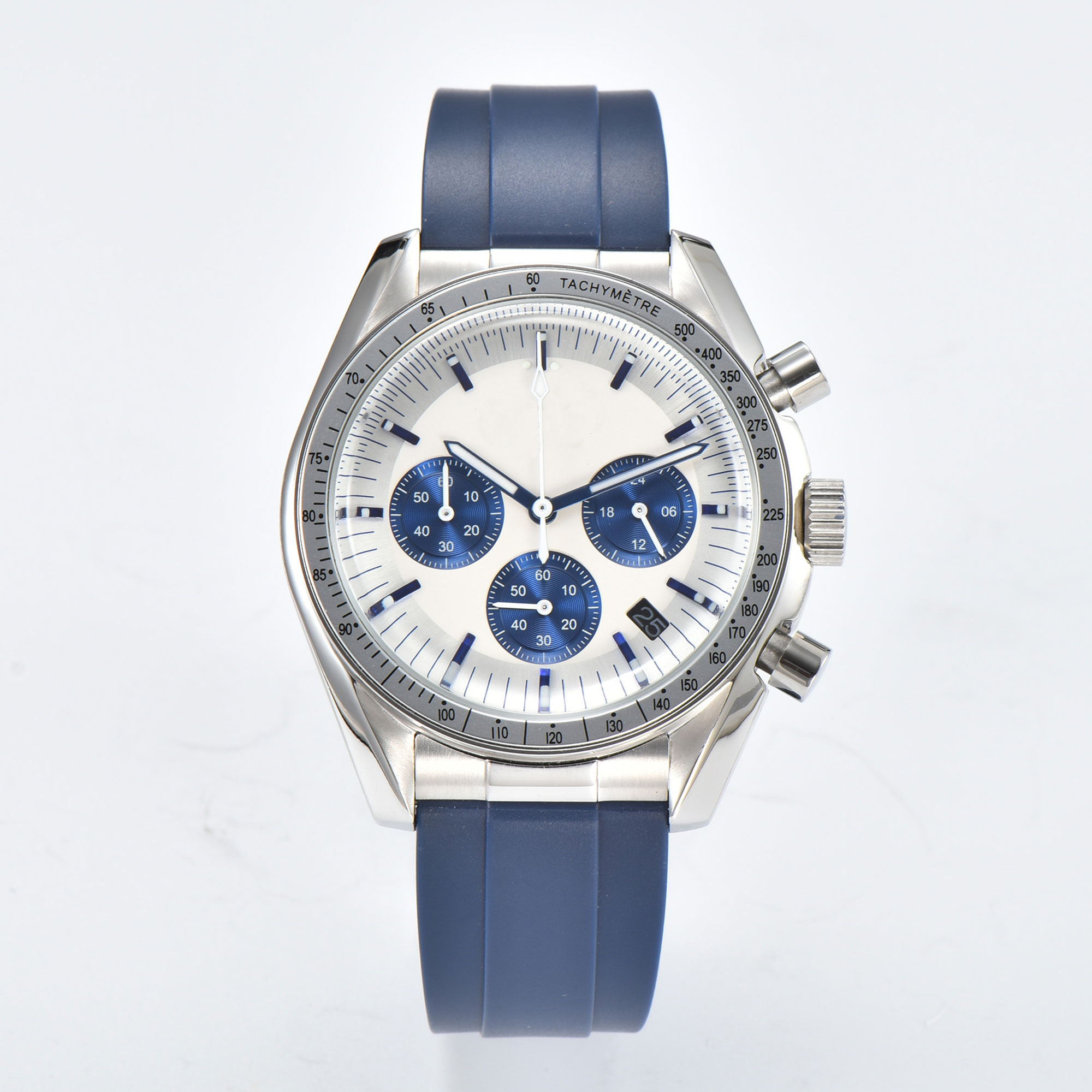 Luxury Watch Omega - 40mm vk63 日本オリジナルクォーツムーブメントスピードマスターウォッチパンダアイタイミングコードウォッチ 316L ステンレススチール防水ケース