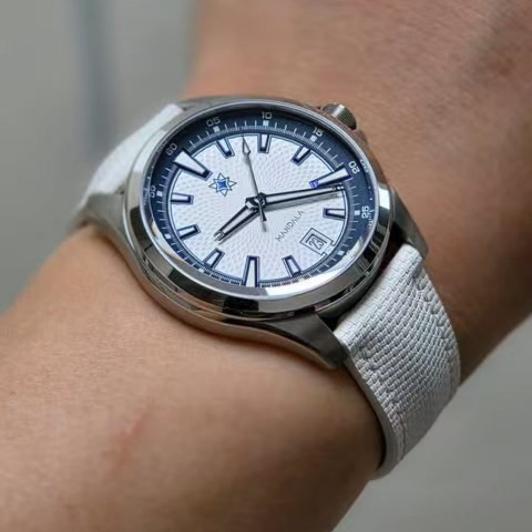 Luxury Watch Class - 20mmセイルクロスFKMラバー本革時計ストラップ ロレックスグランドセイコー対応 フラットエンドユニバーサルウォッチバンド