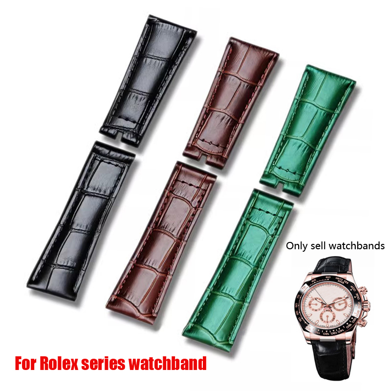 Luxury Watch Class - 20 ミリメートル本革時計ストラップロレックスデイトナサブマリーナ黒緑水ゴースト時計アクセサリー男性時計バンド