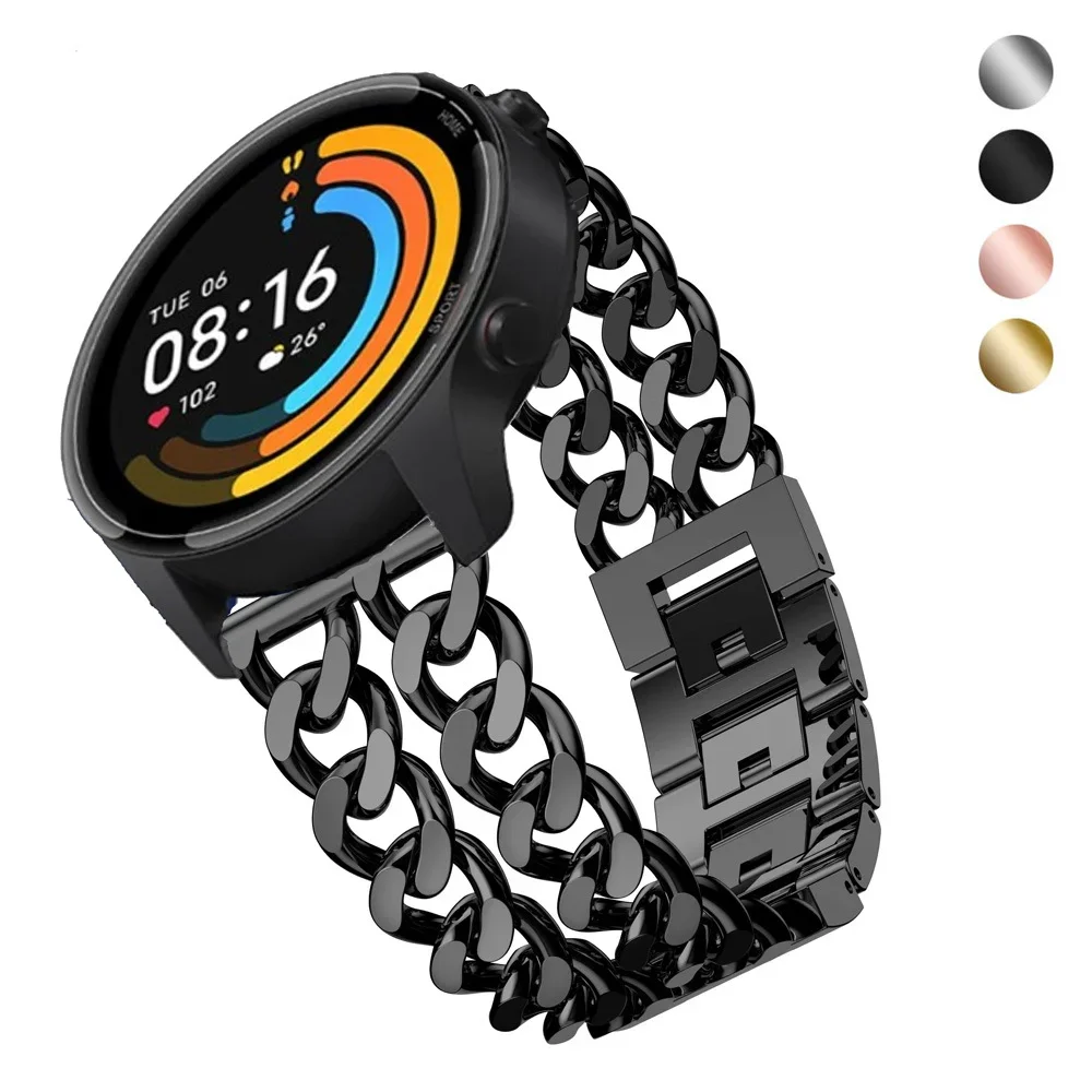 Luxury Watch Galaxy - サムスンギャラクシーウォッチ用メタルバンド,クラシックラグジュアリーリンク,Amazfit Bip 5,bip3 pro,残高,gts,gtr 4, 20〜22mmストラップ