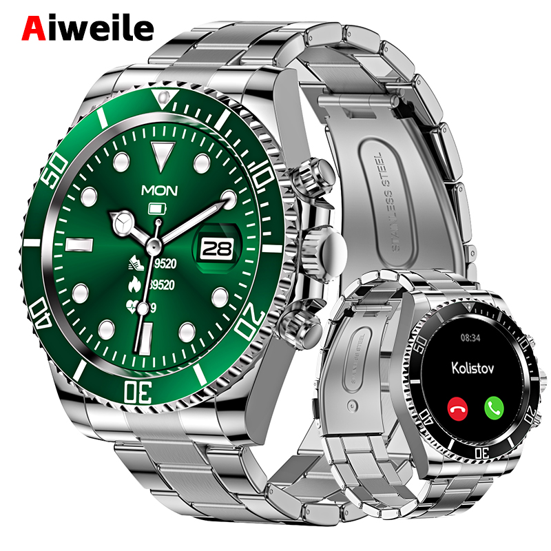 Luxury Watch Korea - スマートウォッチマン Aiweile AW12 ハイエンド高級スマートウォッチフィットネストラッカースポーツビジネス Bluetooth 通話