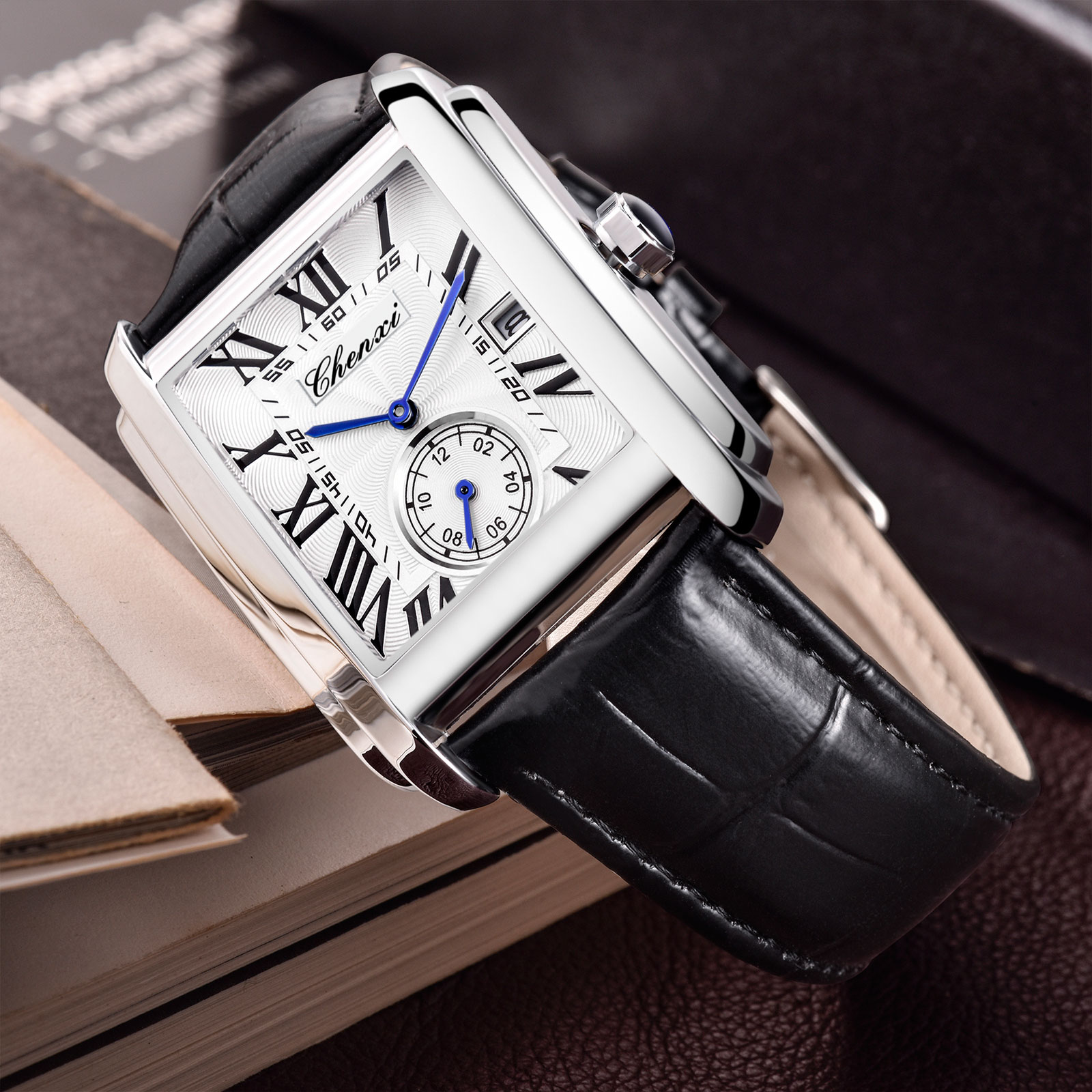 Chenxi 8216 新ファッションボーイクラシック長方形 - Luxury Watch Mockup のレビューと価格