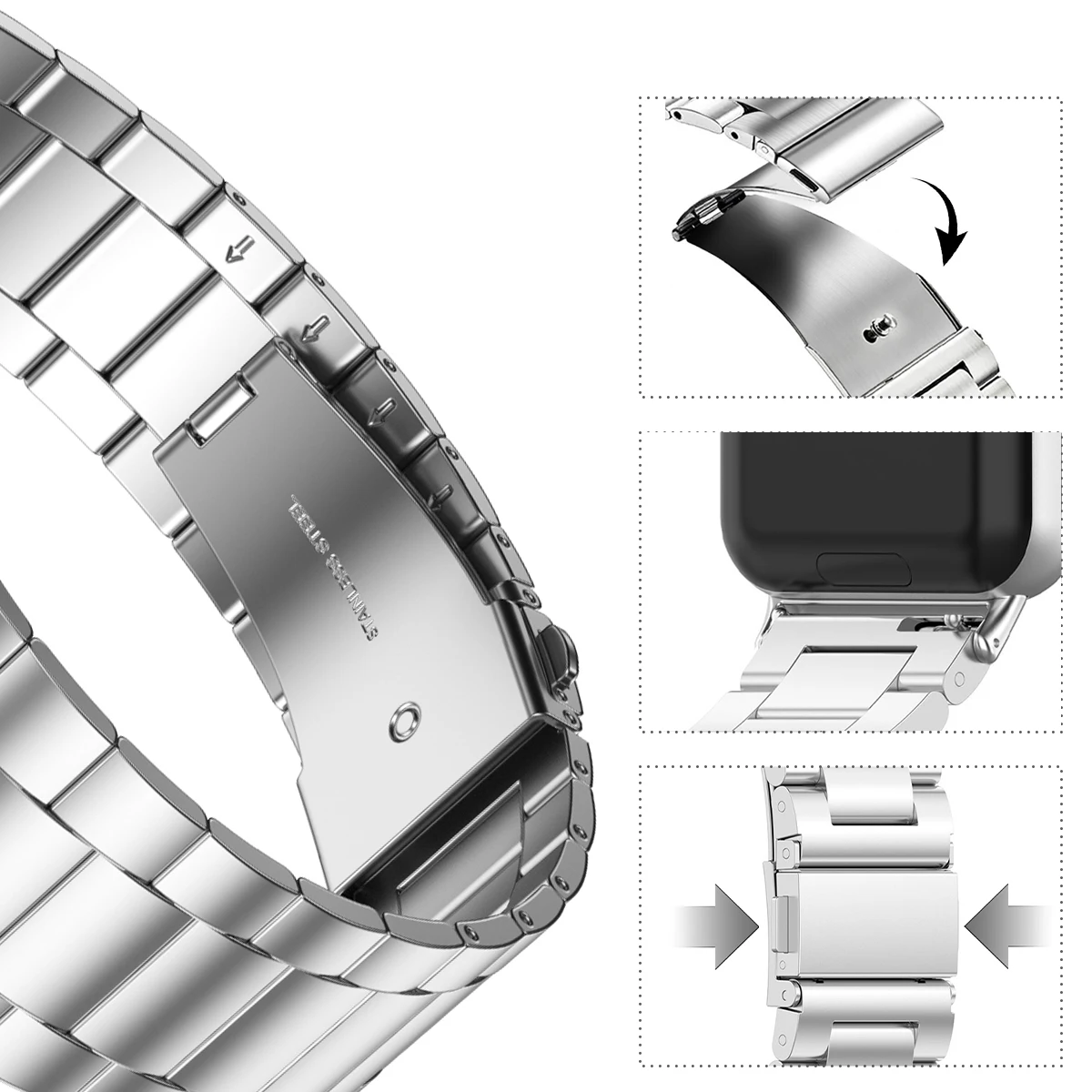 ステンレス鋼ストラップサムスンギャラクシーフィット 3 メタ - Luxury Watch Galaxy のレビューと価格
