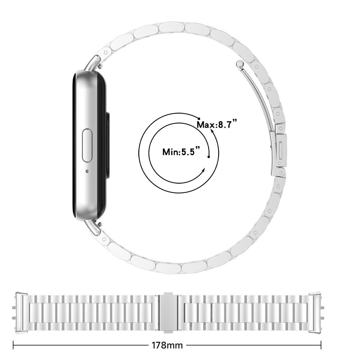 ステンレス鋼ストラップサムスンギャラクシーフィット 3 メタ - Luxury Watch Galaxy のレビューと価格
