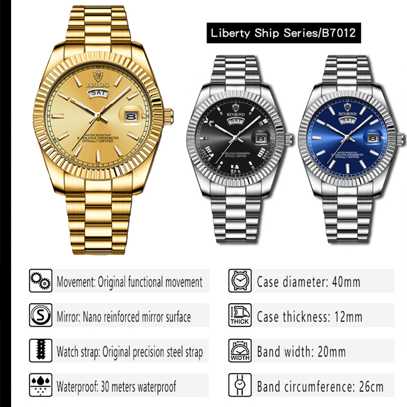 BINBOND B7012 メンズファッションビジネススポー - Luxury Watch Omega のレビューと価格