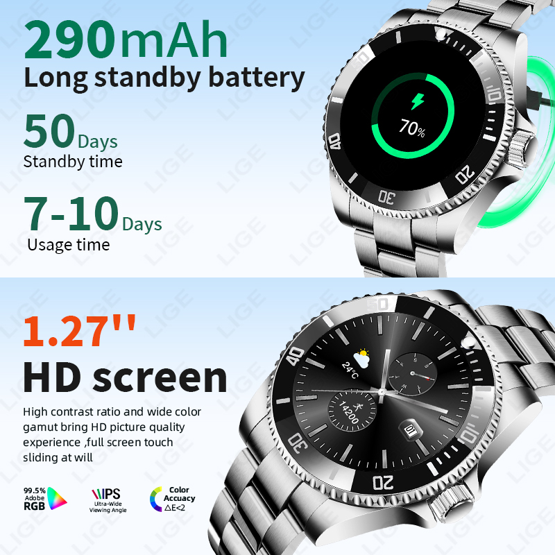LIGE 2026スマートウォッチ 1.27インチHDスクリ - Luxury Watch Arabic のレビューと価格