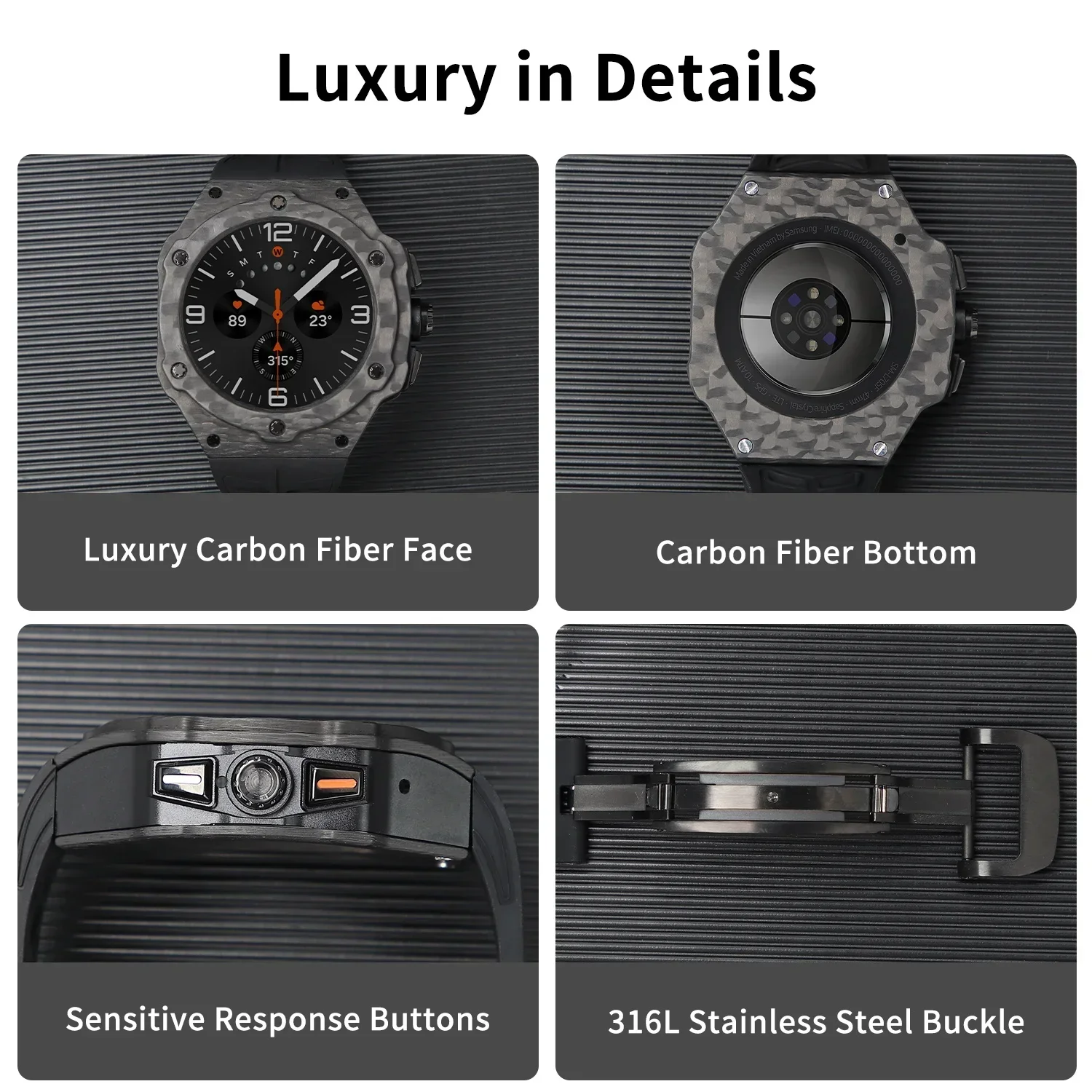 サムスンギャラクシーウォッチ用の改良キット,ウルトラカーボン - Luxury Watch Galaxy のレビューと価格