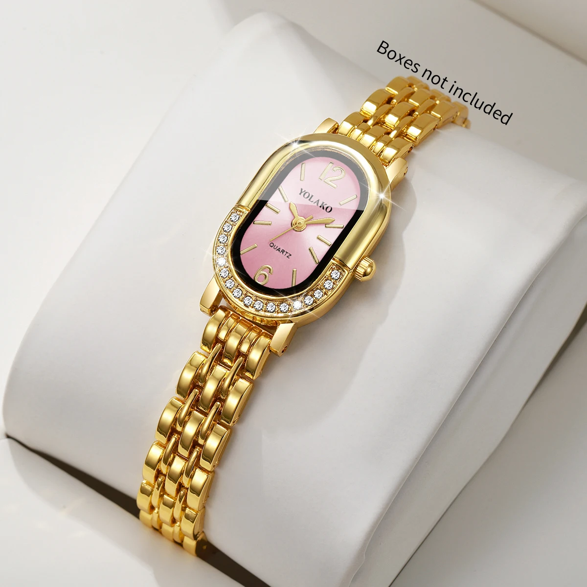 高級ラインストーン女性用クォーツ時計ファッションゴールデンブ - Luxury Watch Gift Box のレビューと価格