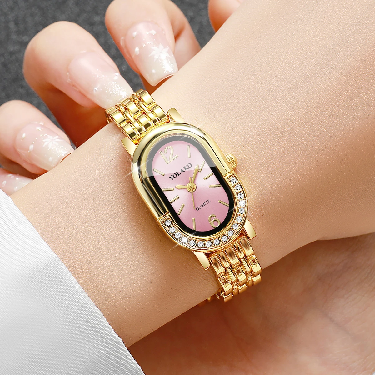 高級ラインストーン女性用クォーツ時計ファッションゴールデンブ - Luxury Watch Gift Box のレビューと価格