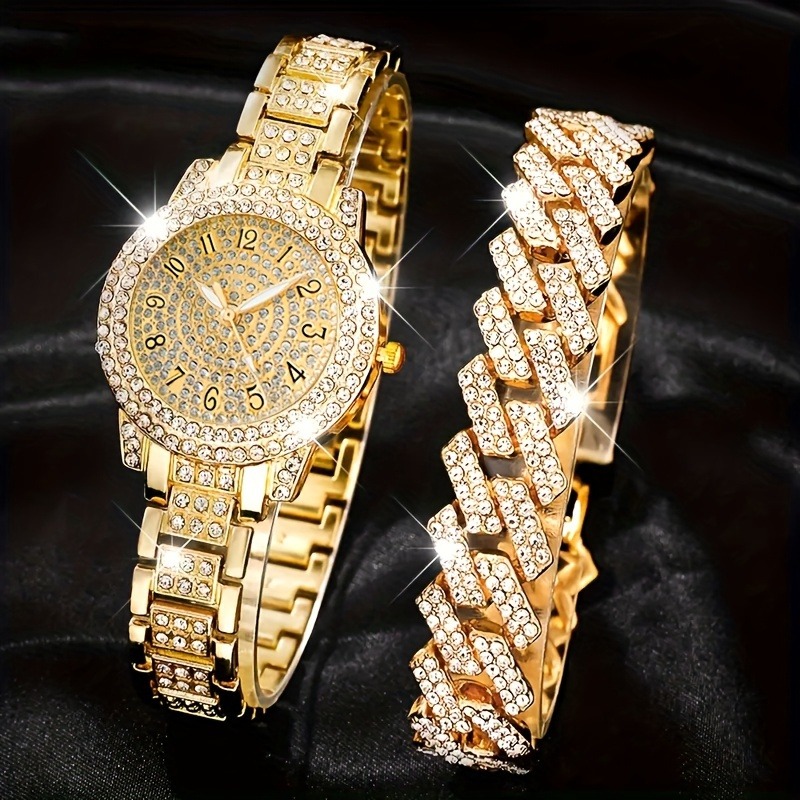2個セット 高級ダイヤモンド レディース腕時計セット ファッ - Luxury Watch Arabic のレビューと価格