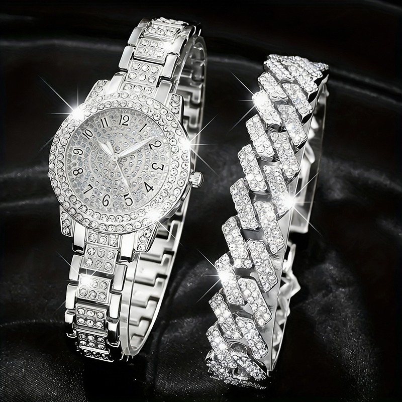 2個セット 高級ダイヤモンド レディース腕時計セット ファッ - Luxury Watch Arabic のレビューと価格