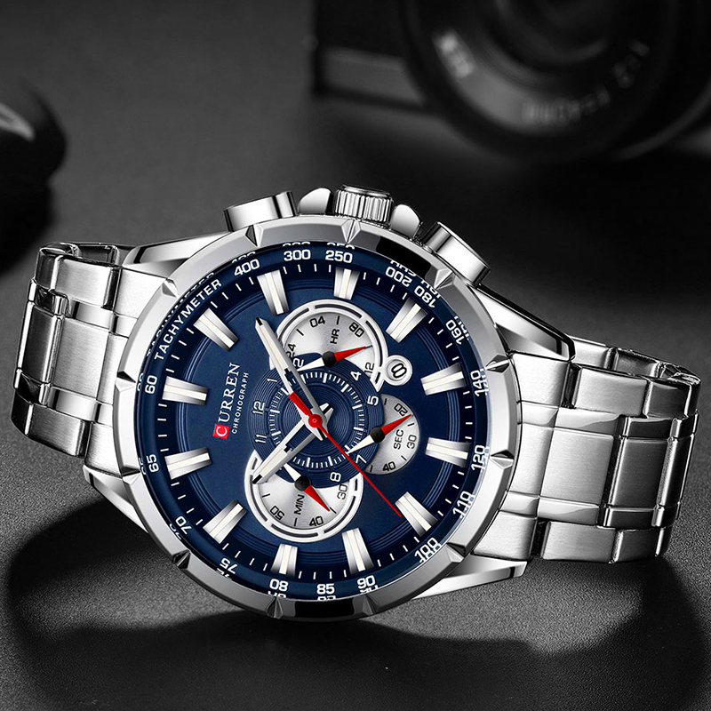 カレン-男性用腕時計,防水,ミリタリー,ステンレススチール, - Luxury Watch Mockup のレビューと価格