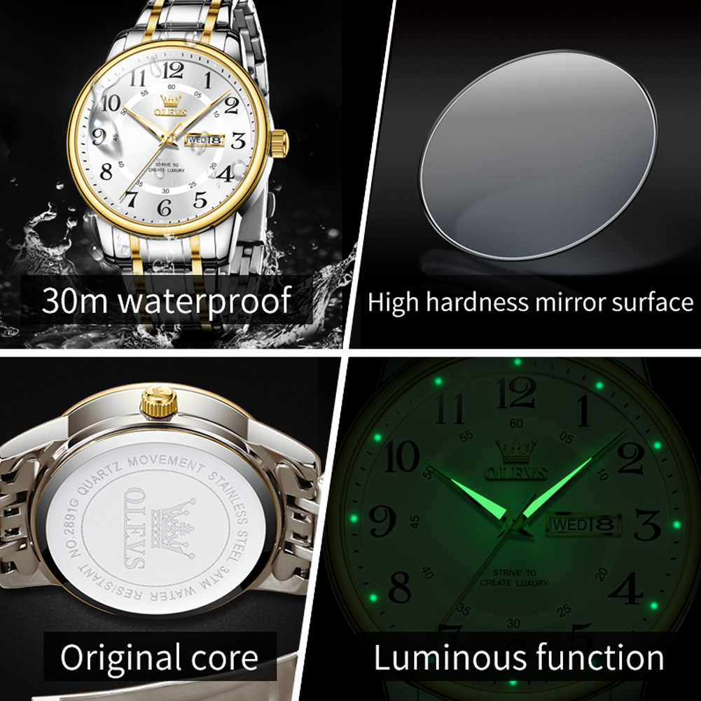 OLEVS カジュアルファッションメンズ腕時計アラビア数字ス - Luxury Watch Arabic のレビューと価格