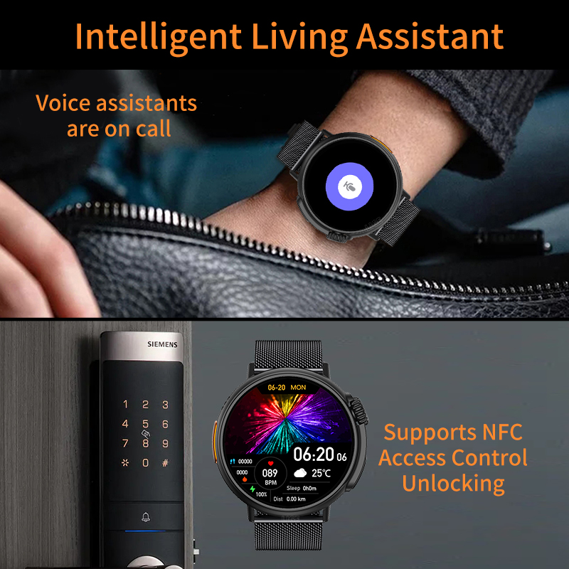 新しい NFC 高級軍事女性スマートウォッチ健康モニターフィ - Luxury Watch Arabic のレビューと価格
