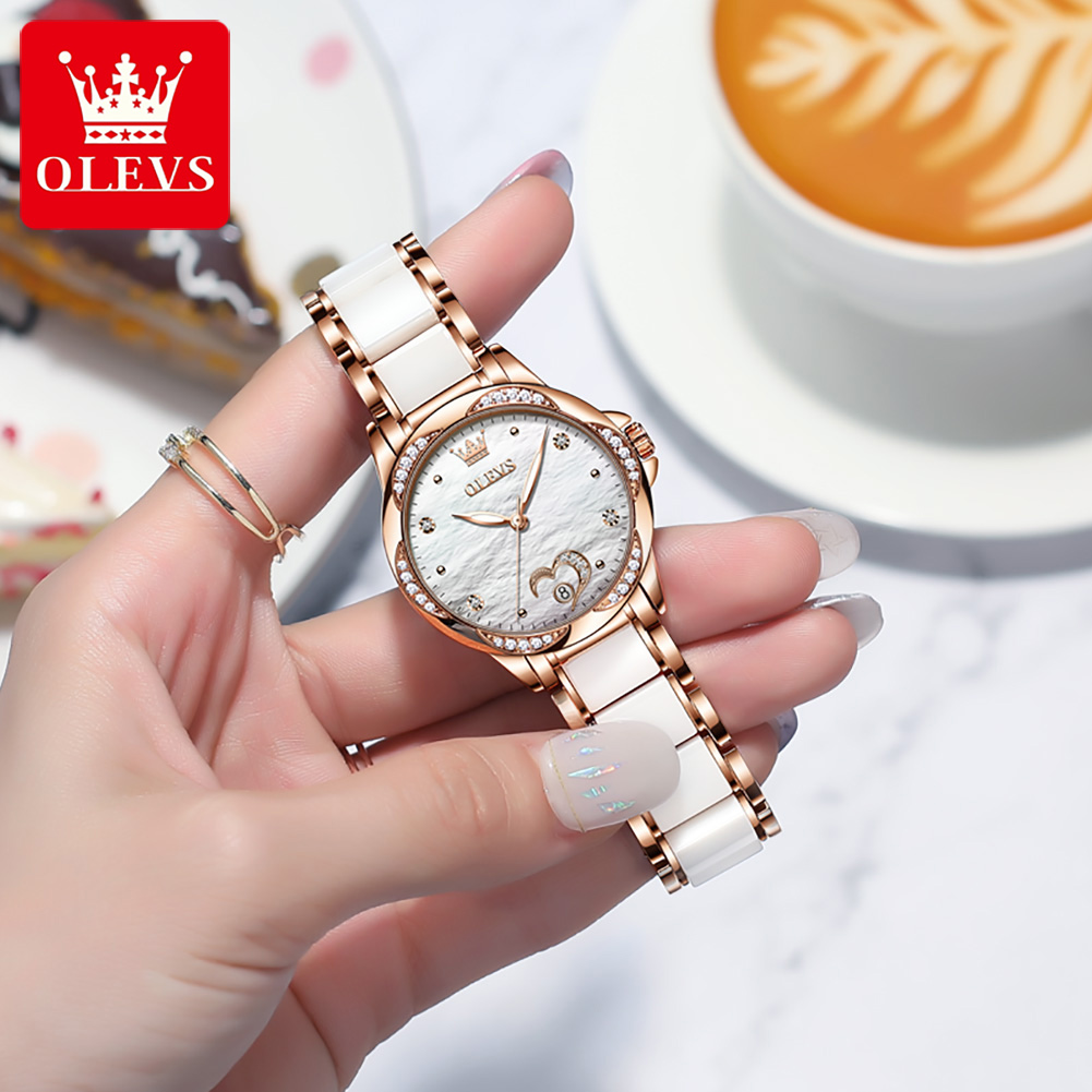 OLEVS 6631 自動機械式女性用腕時計ファッションラブ - Open Heart Watch のレビューと価格