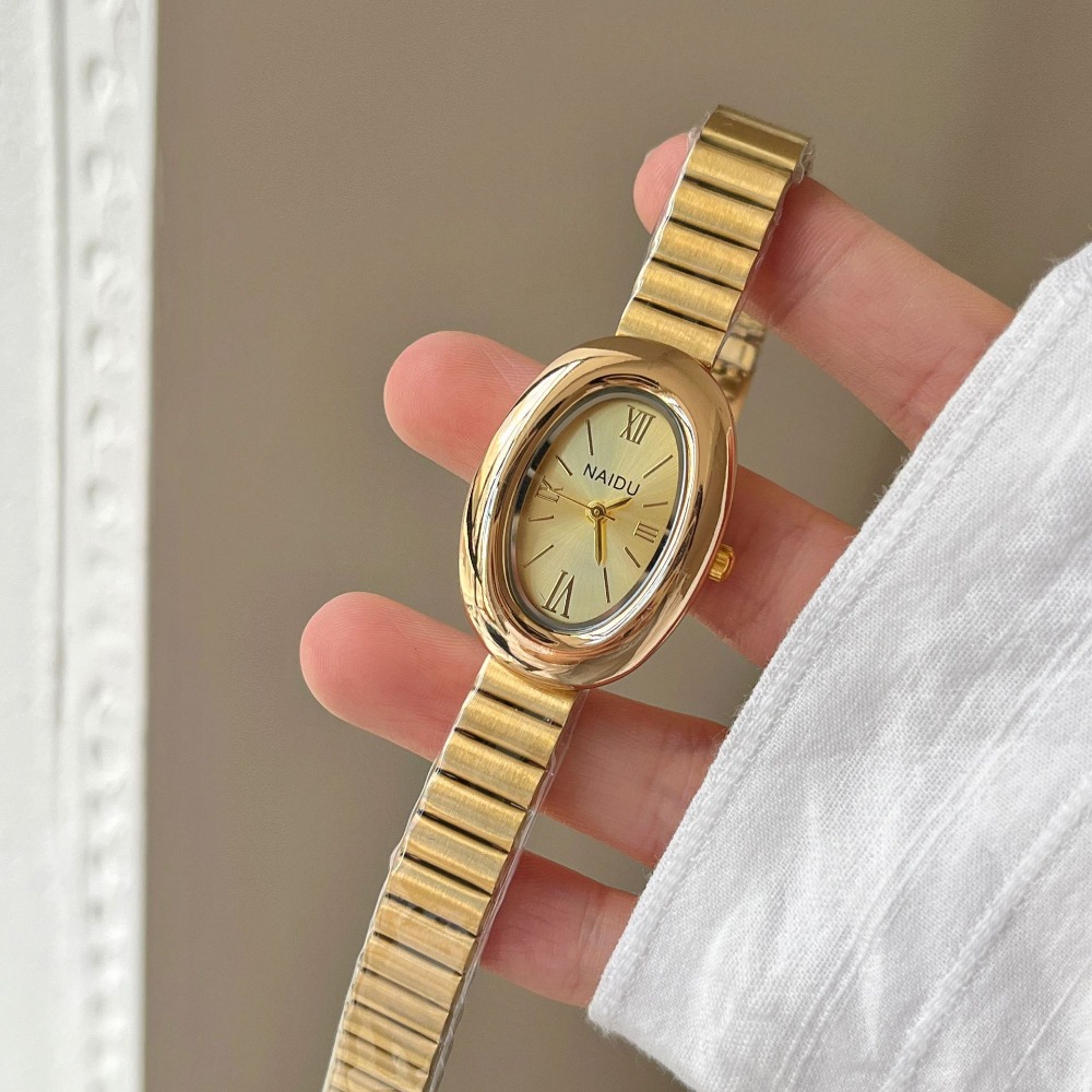 高級ブランドゴールドオーバル女性クォーツ時計ファッションカジ - Luxury Watch For Girls のレビューと価格