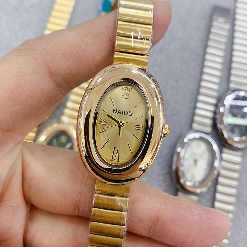 高級ブランドゴールドオーバル女性クォーツ時計ファッションカジ - Luxury Watch For Girls のレビューと価格