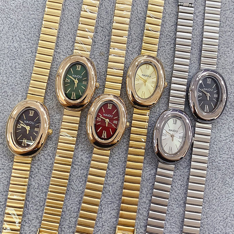 高級ブランドゴールドオーバル女性クォーツ時計ファッションカジ - Luxury Watch For Girls のレビューと価格