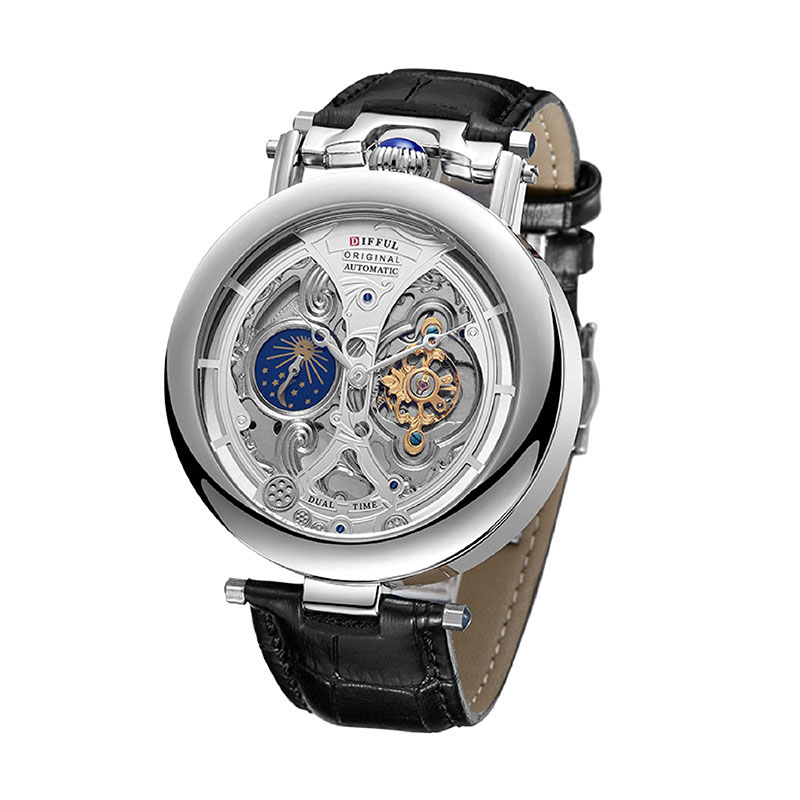 高級大型スケルトン文字盤ムーンフェイズトゥールビヨン中空機械 - Open Heart Watch のレビューと価格