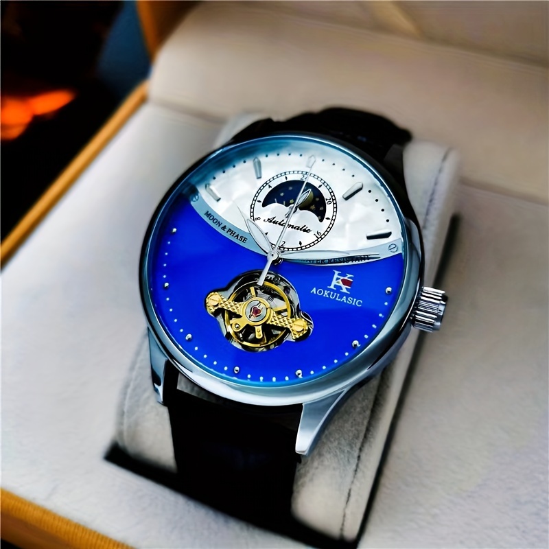 豪華でスタイリッシュなメンズ機械式時計、ラウンドダイヤル、自 - Luxury Watch Korea のレビューと価格