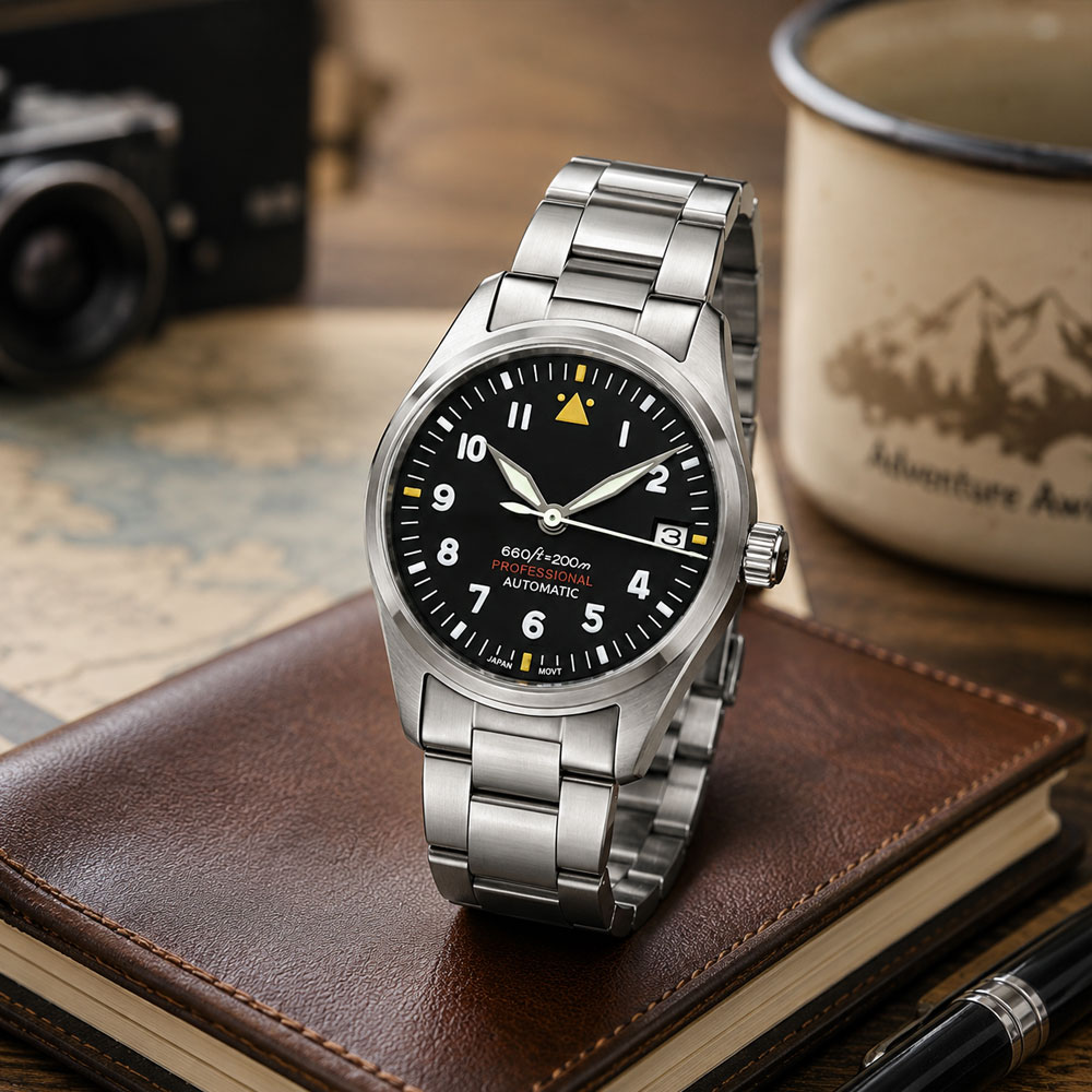 カスタムロゴ 36mm 39mm パイロットウォッチ メンズ - Automatic Pilot Watch のレビューと価格