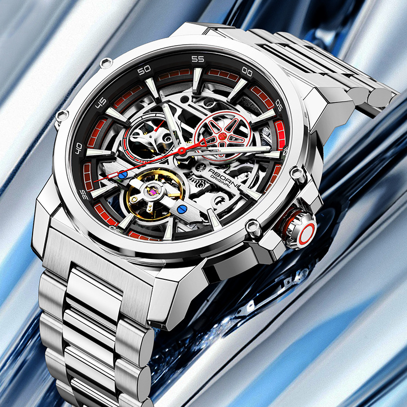 ABORNI 9039 ユニークデザイン スケルトン文字盤  - Automatic Pilot Watch のレビューと価格