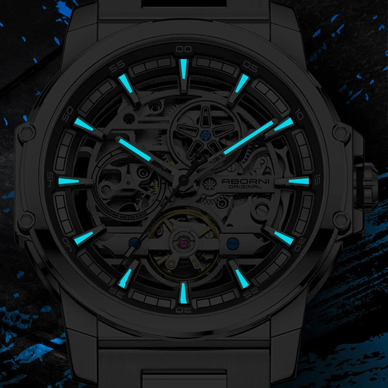 ABORNI 9039 ユニークデザイン スケルトン文字盤  - Automatic Pilot Watch のレビューと価格