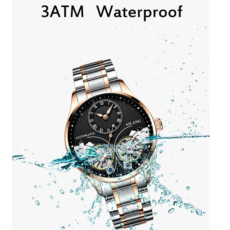 AILANG 真新しいファッションダブルトゥールビヨン腕時計 - Automatic Pilot Watch のレビューと価格