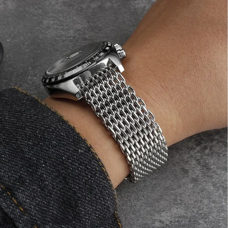 男性用ステンレススチールメッシュウォッチバンド,シンコダイビ - Luxury Watch Class のレビューと価格