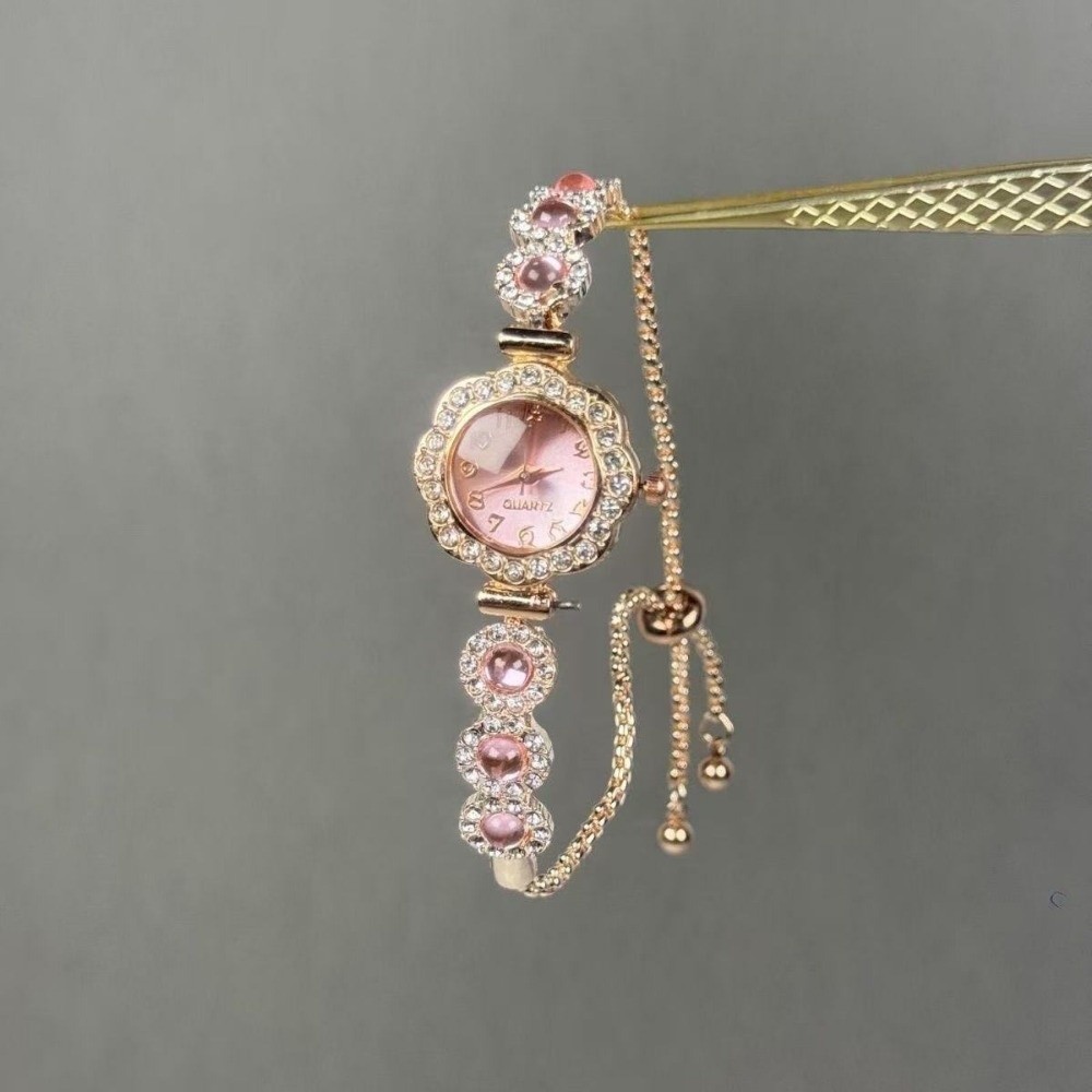 ファッションラインストーン女性クォーツ時計花ハート型ブレスレ - Open Heart Watch のレビューと価格