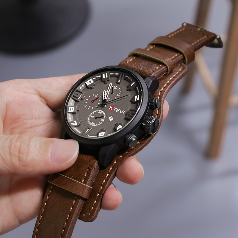 ファッションアラビア文字盤メンズクォーツ腕時計カジュアルレザ - Luxury Watch Arabic のレビューと価格