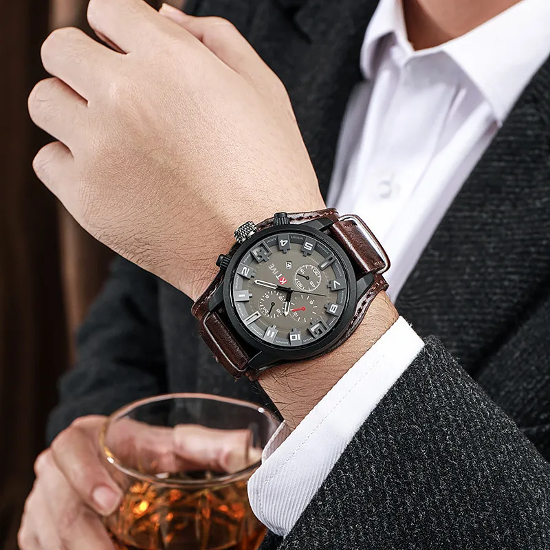 ファッションアラビア文字盤メンズクォーツ腕時計カジュアルレザ - Luxury Watch Arabic のレビューと価格