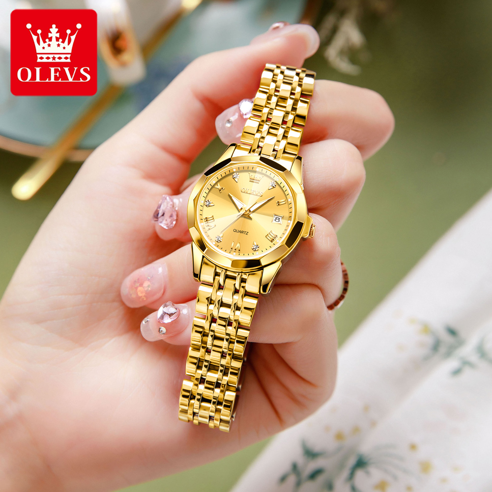 OLEVS ファッションゴールデン腕時計女性のためのステンレ - Luxury Watch For Girls のレビューと価格
