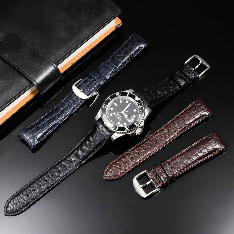 20 ミリメートル 22 ミリメートル湾曲したワニ皮時計バン - Luxury Watch Class のレビューと価格