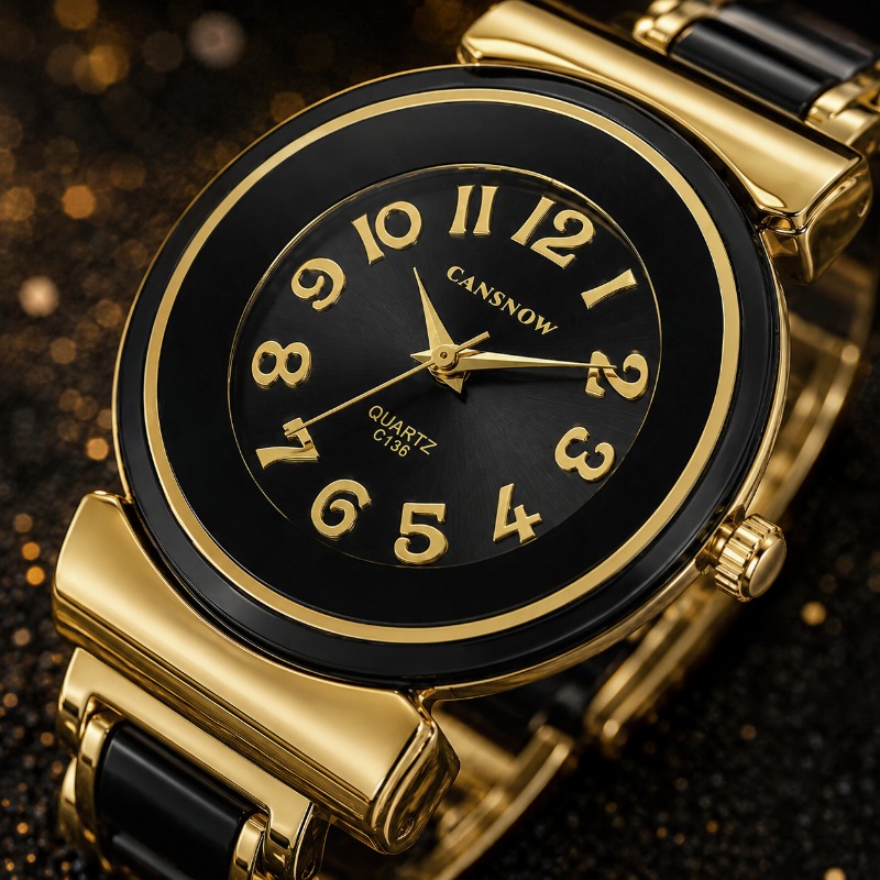 エレガントな女性用腕時計ファッションラウンドダイヤルアラビア - Luxury Watch Arabic のレビューと価格