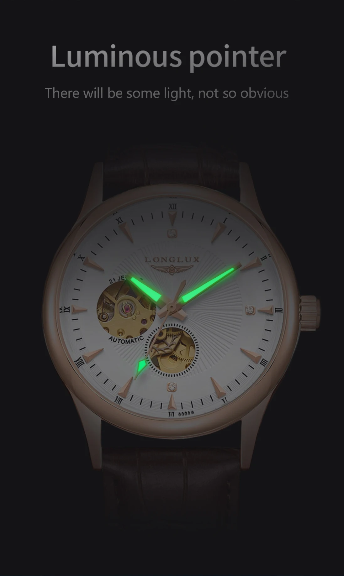 ロンラックス自動巻き腕時計 エレガントスタイル 卸売 機械式 - Open Heart Watch のレビューと価格
